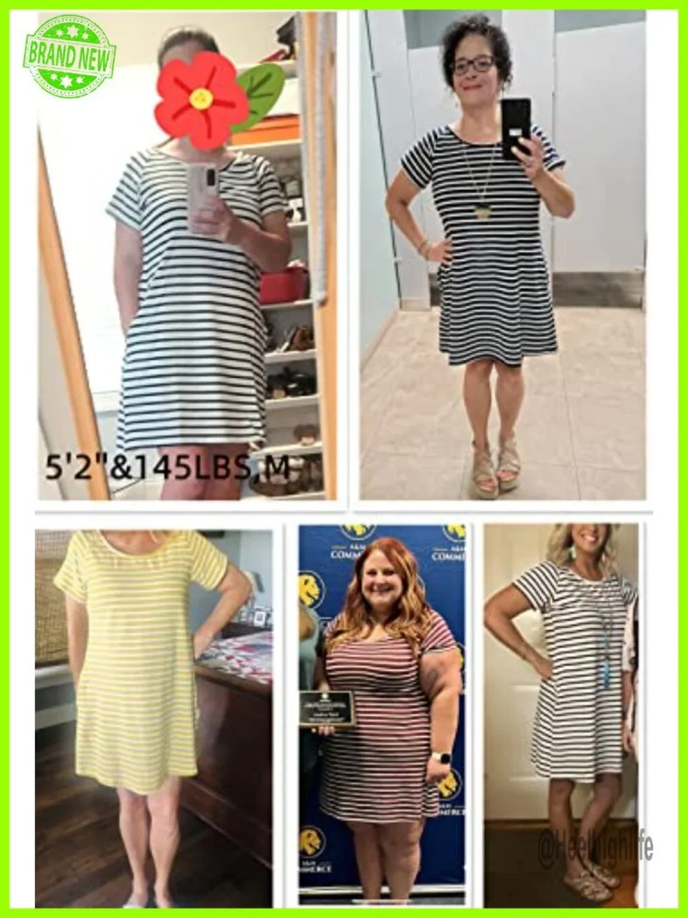Women's Casual Loose T-Shirt Dress with Pocket Short Sleeve